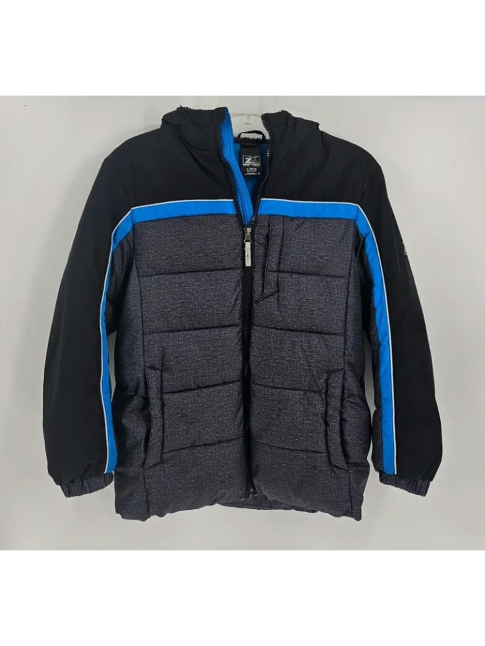 ZeroXposur Boys’ Antarctica Puffer Jacket L 10/12 Black Gray Blue